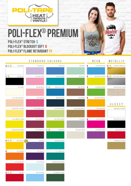 Farbkarte POLI-FLEX® PREMIUM & STRETCH & BLOCKOUT SOFT